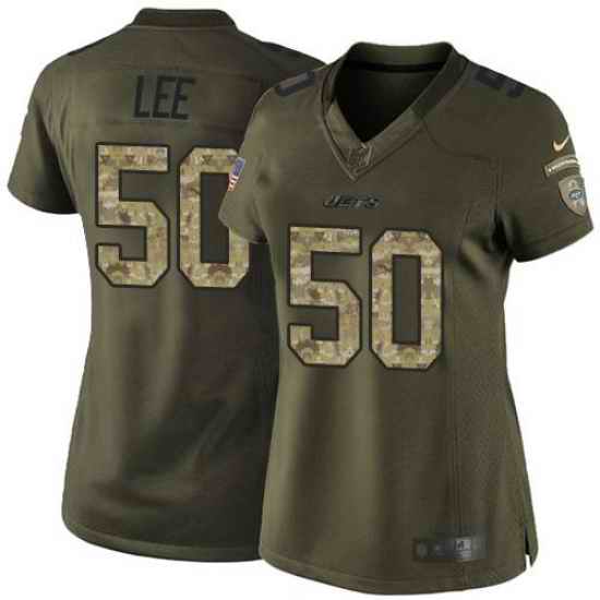 Nike Jets #58 Darron Lee Green Womens Stitched NFL Limited Salute to Service Jersey